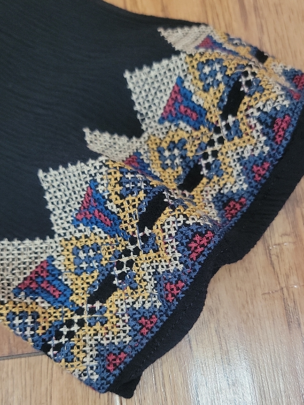 Cross Stitched Crinkled Top